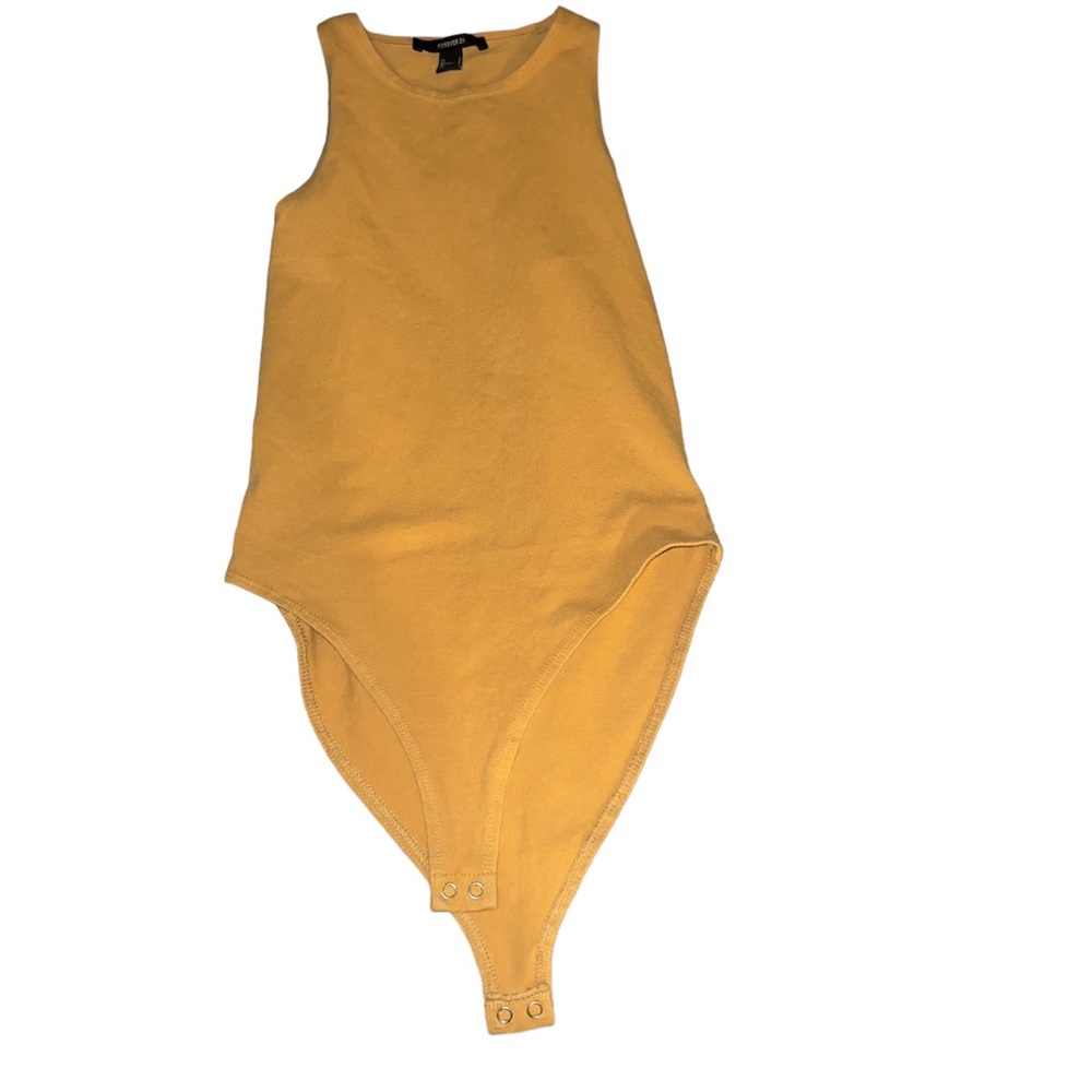 Women’s Small Forever 21 Sleeveless Mustard Yellow Bodysuit